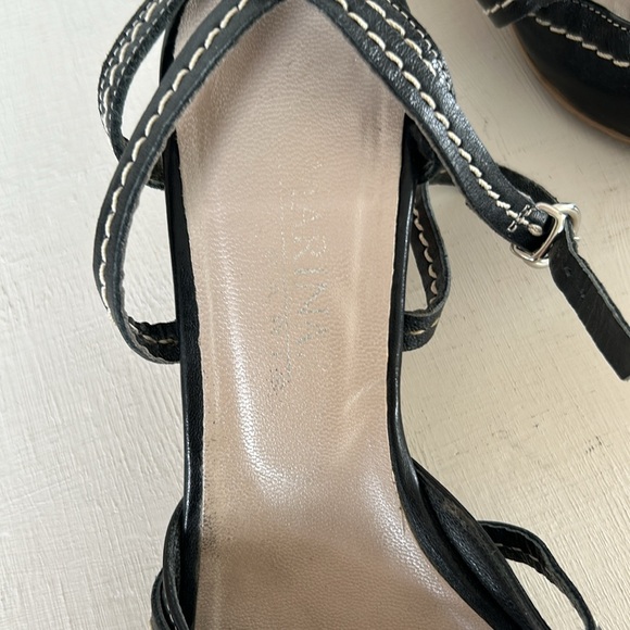 San Marina strappy black leather sandal 2.5” heel - Picture 3 of 6